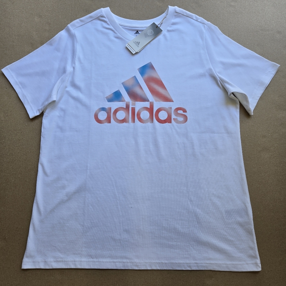 Adidas Graphic Tee Crewneck Short Sleeve Tops T-shirt Cotton Men Size 1X